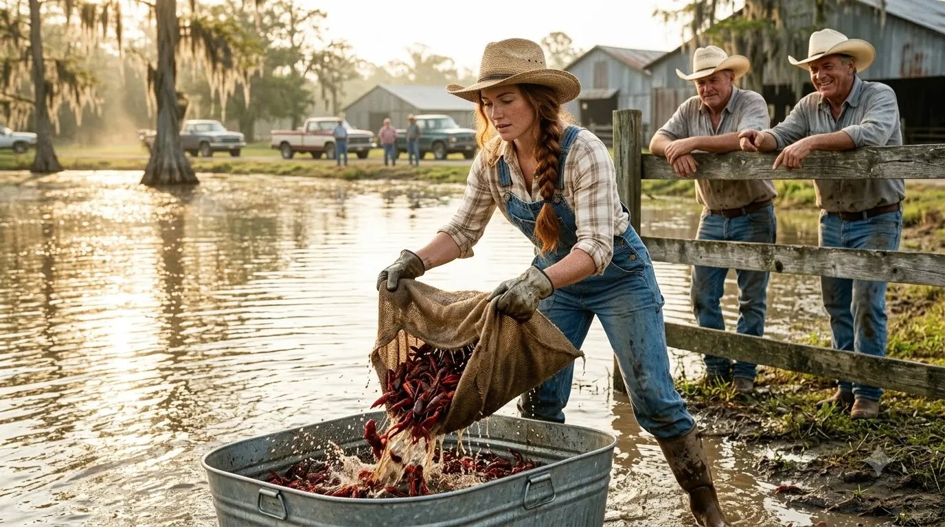 They Laughed When She Filled a Dead Pond With Crawfish — Then the First Harvest Made the Whole Parish Go Quiet
