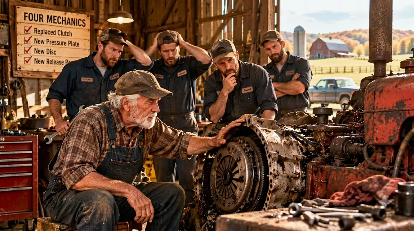 Four Mechanics Replaced the Clutch — Then the Old Farmer Pointed to What They All Missed