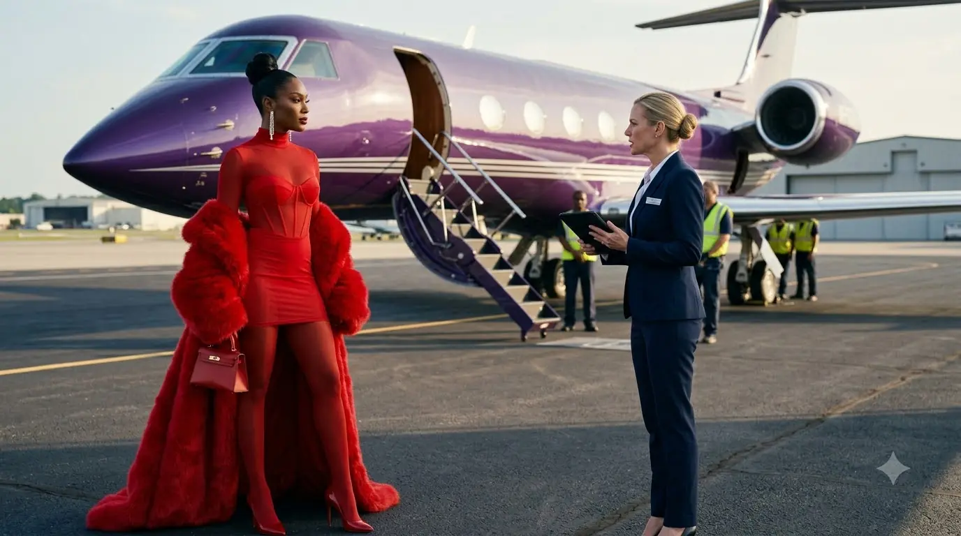 A Terminal Manager Shoved a Woman Away From the Purple Jet — Then the Cabin Door Opened