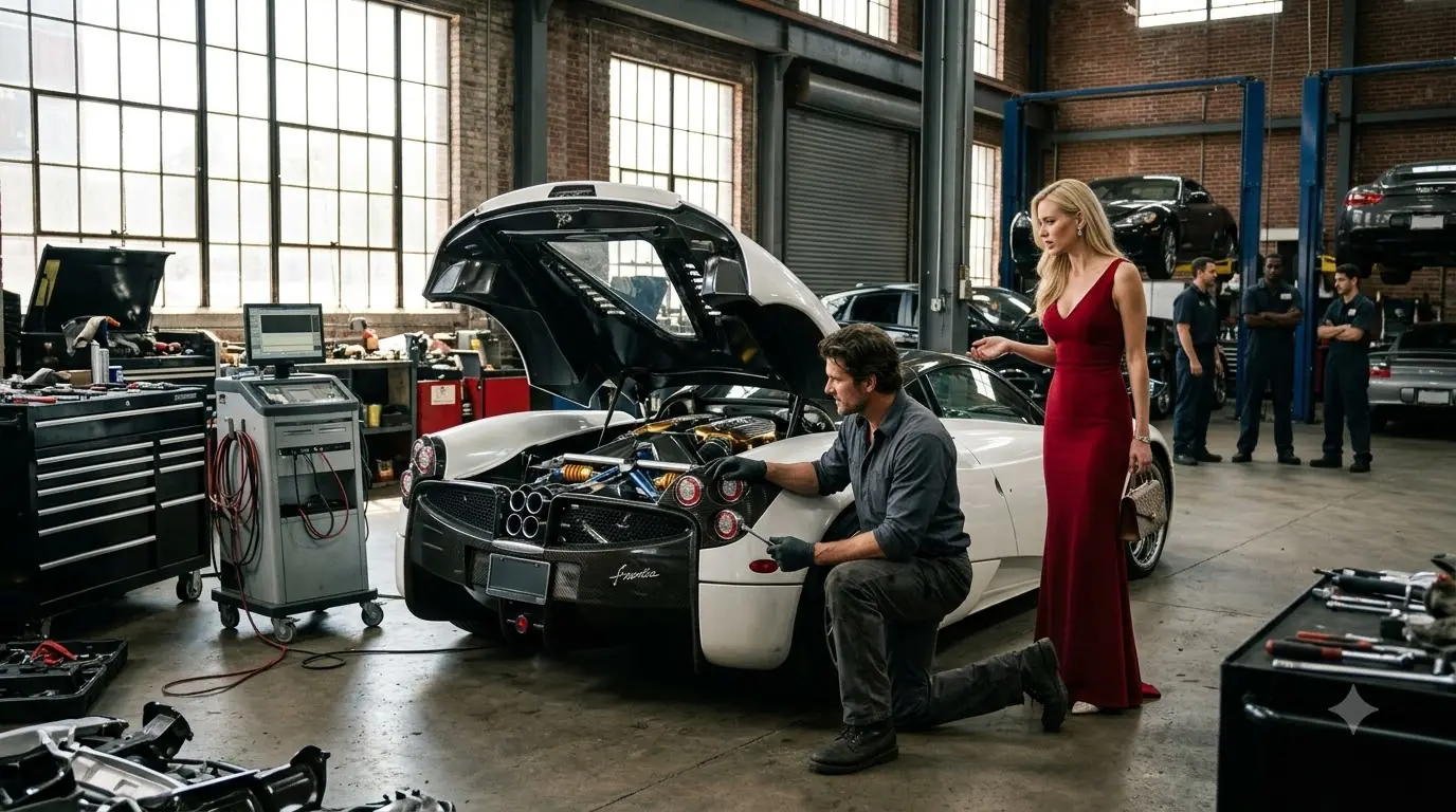 Seven Dealership Directors Condemned Her Luxury Car — Then a Single Dad Mechanic Asked One Question They Couldn't Answer