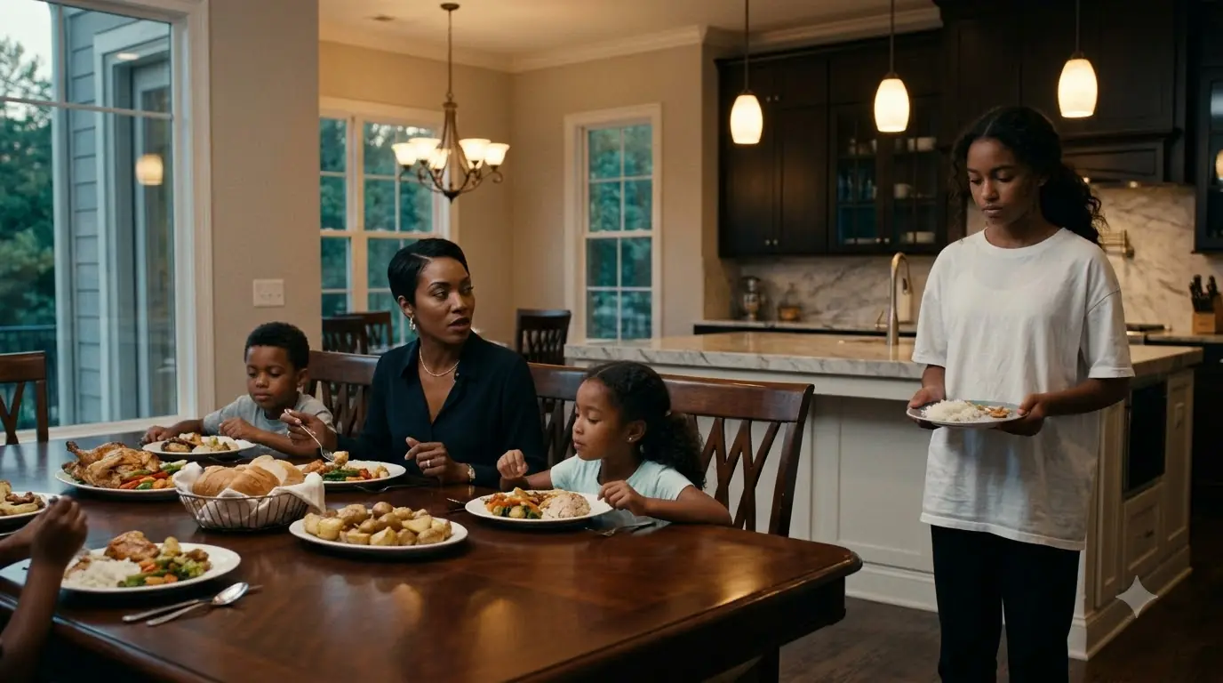 He Came Home Early and Found His Daughter Eating Scraps — Then Her Little Sister Quietly Held Up a Phone
