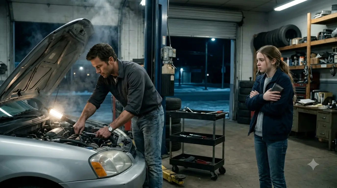 The Single Dad Mechanic Helped A Crying Teen For Free — The Next Day, A Woman Came To Find Him