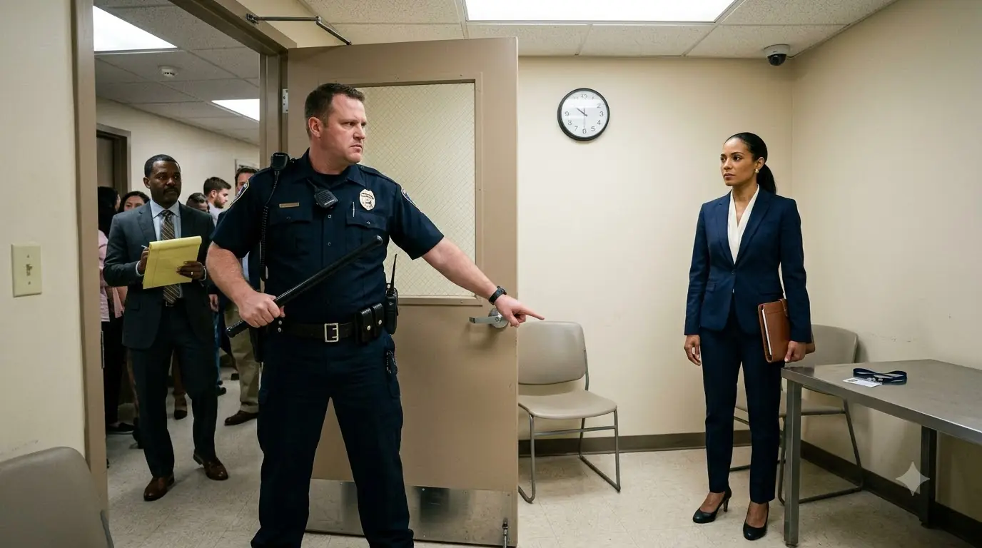 Cop Held a Woman in Waiting Room — Then Froze When Being Asked, “Has She Arrived?”