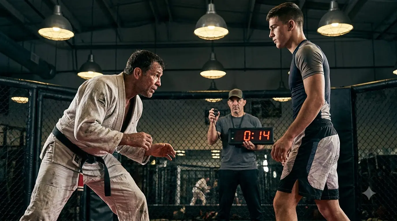 A Black Belt Challenged a 19-Year-Old — Then His Coach Said, “Fourteen Seconds… Exactly.”