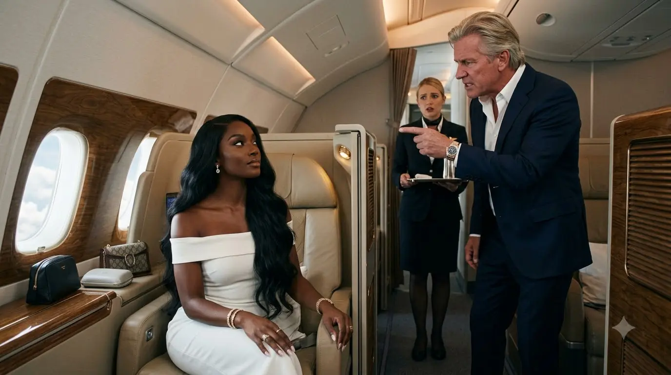 Billionaire Poured Boiling Coffee on a Woman in First Class — Then the Air Mars-hal Looked at Her Face and Froze