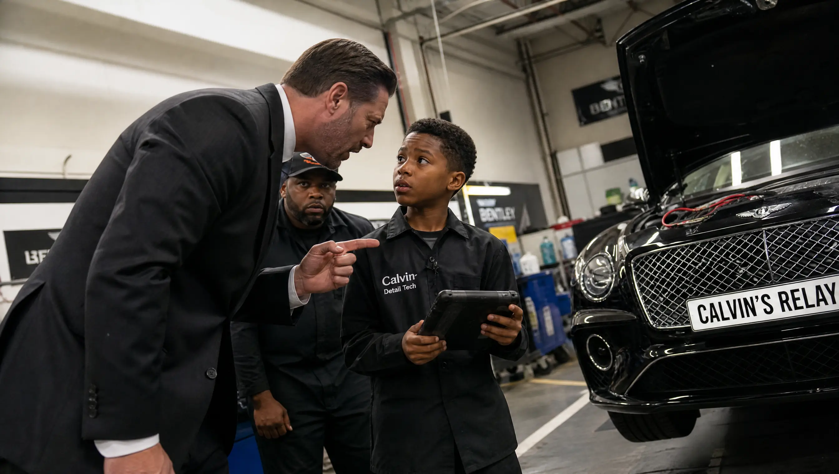 The Manager Told the Detailer's Son Nobody Asked for His Diagnosis — Then the Bentley Started on the Relay He Named
