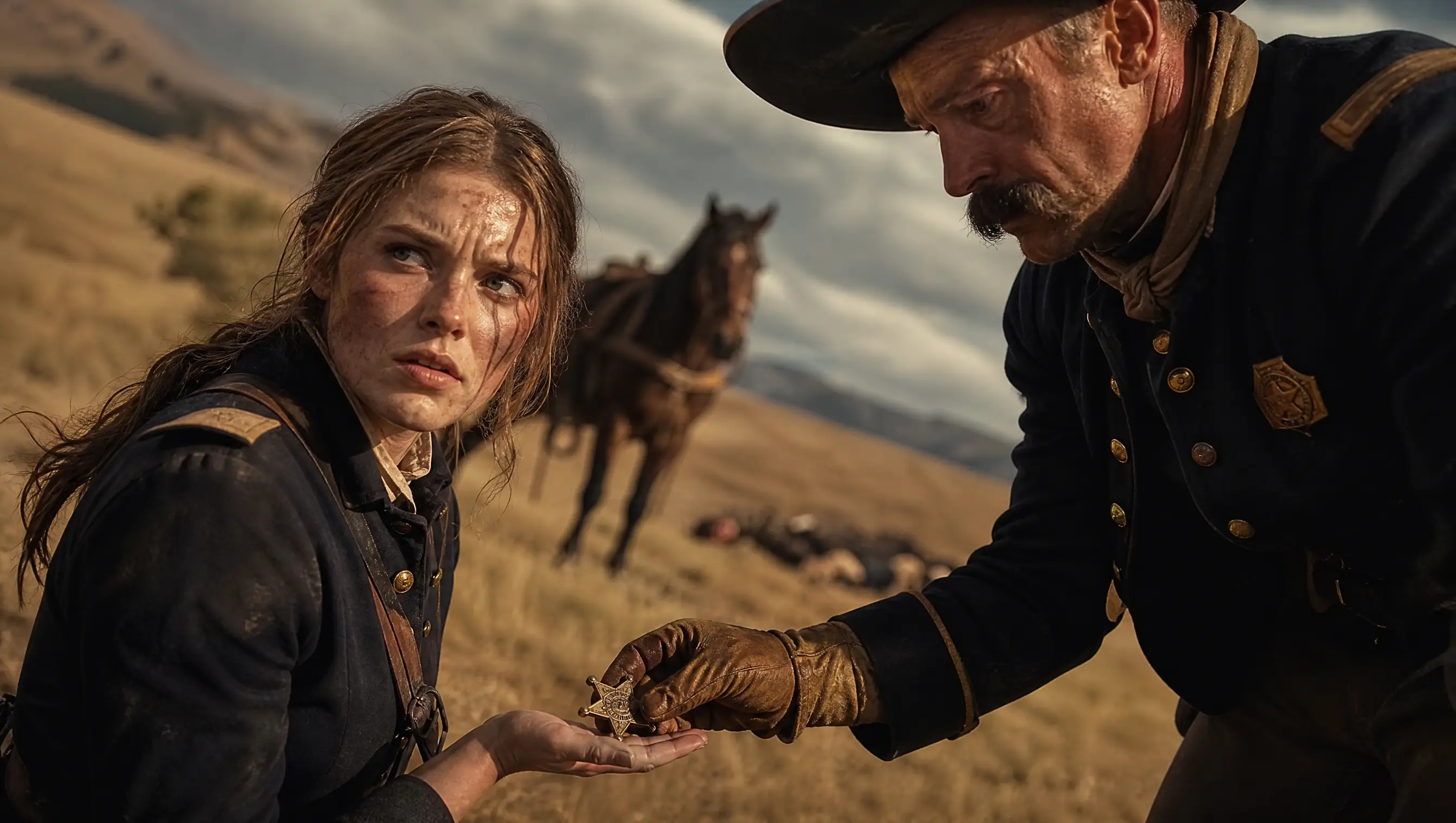 The Bleeding Scout Fell From His Horse Shouting a Warning No Soldier Would Hear — Then the Captain Pressed Her Brother's Bloodstained Star Into Her Palm