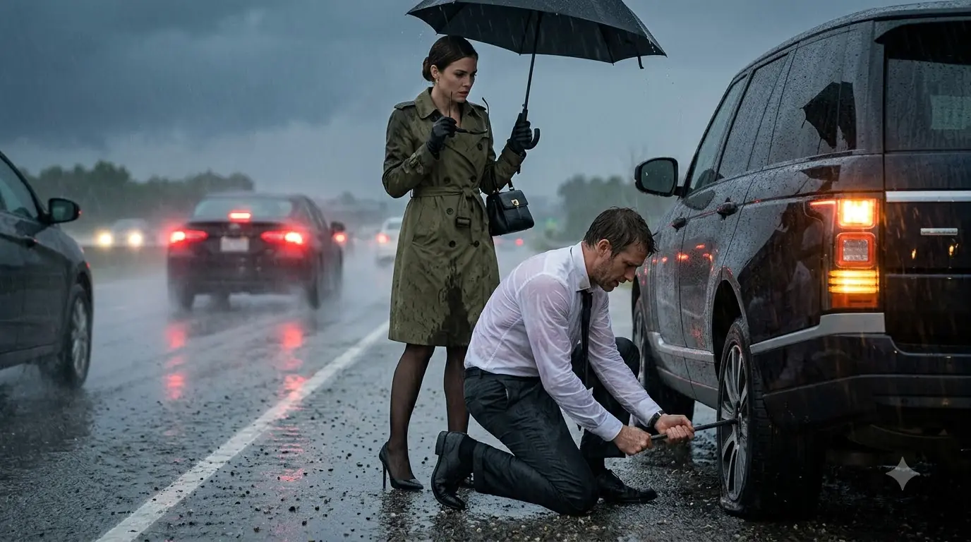 Single Dad Missed the Interview to Help a Woman in the Rain — Then the Roadside Stranger Changed Everything