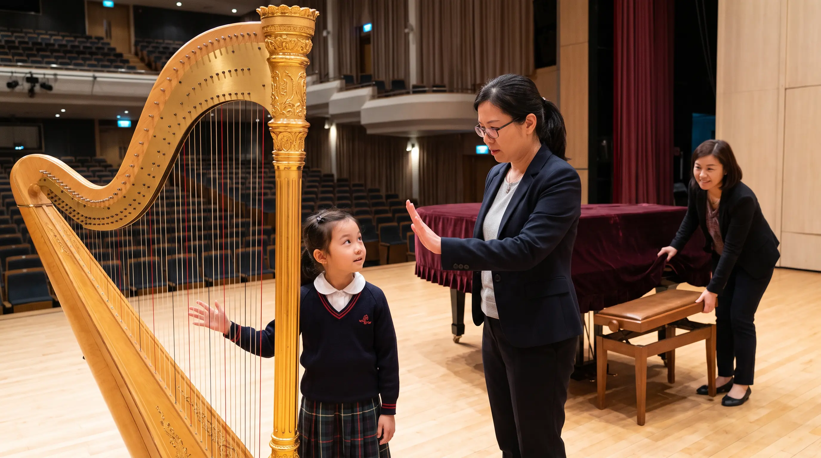 Teacher Told Her Not to Touch the Concert Harp — Then the Coordinator Pulled Out the Bench