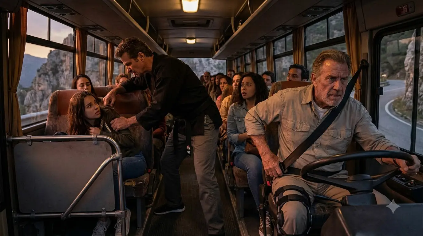 A Black Belt Threatened a Young Woman on a Mountain Bus — Then the Limping Driver Took Off His Seat Belt