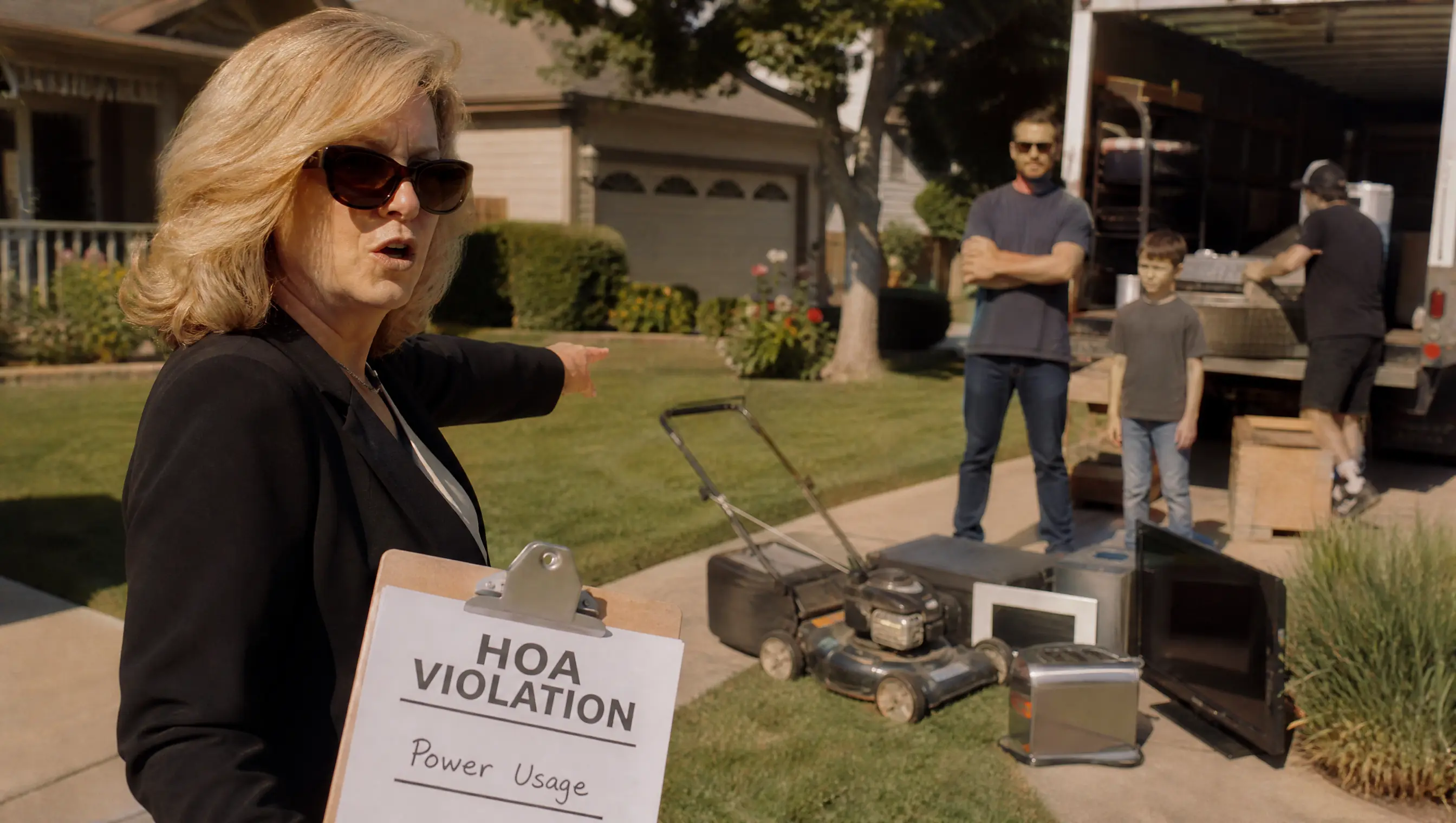 HOA Karen Confiscated My Electric Mower And Appliances For "Wasting HOA Power" — She Paled When I Proved My Home Was 100% Off-Grid