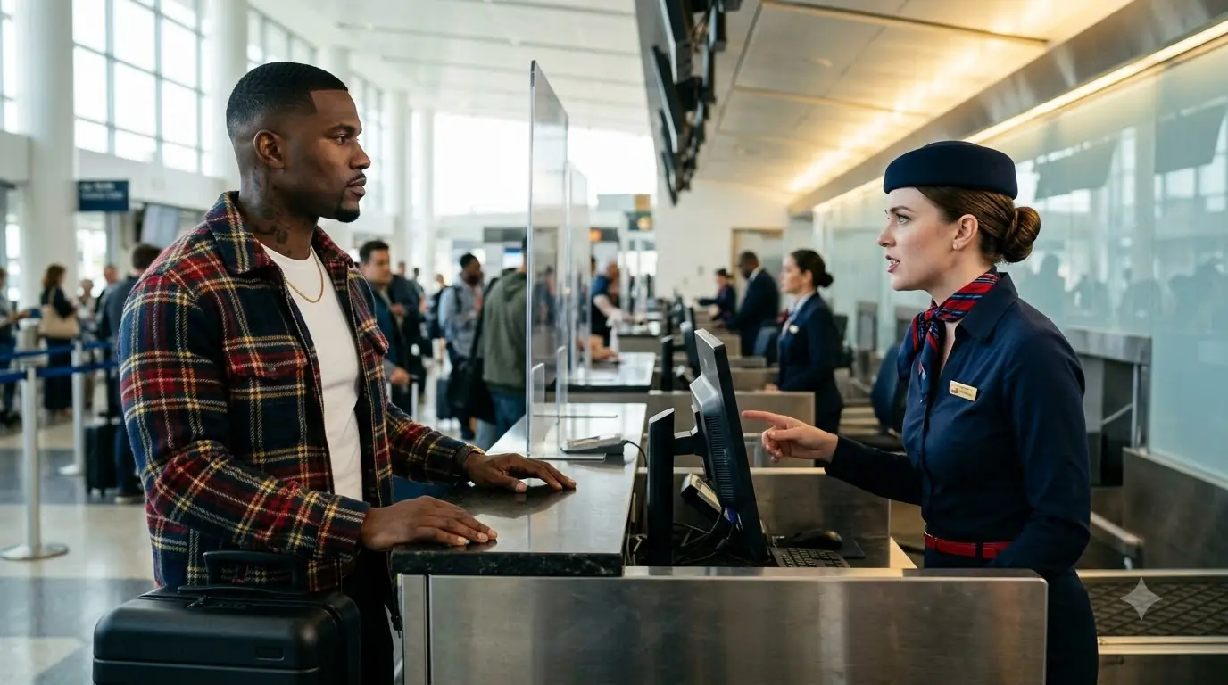 An Airline Agent Tore His First-Class Ticket in Front of Everyone — Then a Red Alert Lit Up the Check-In Screen