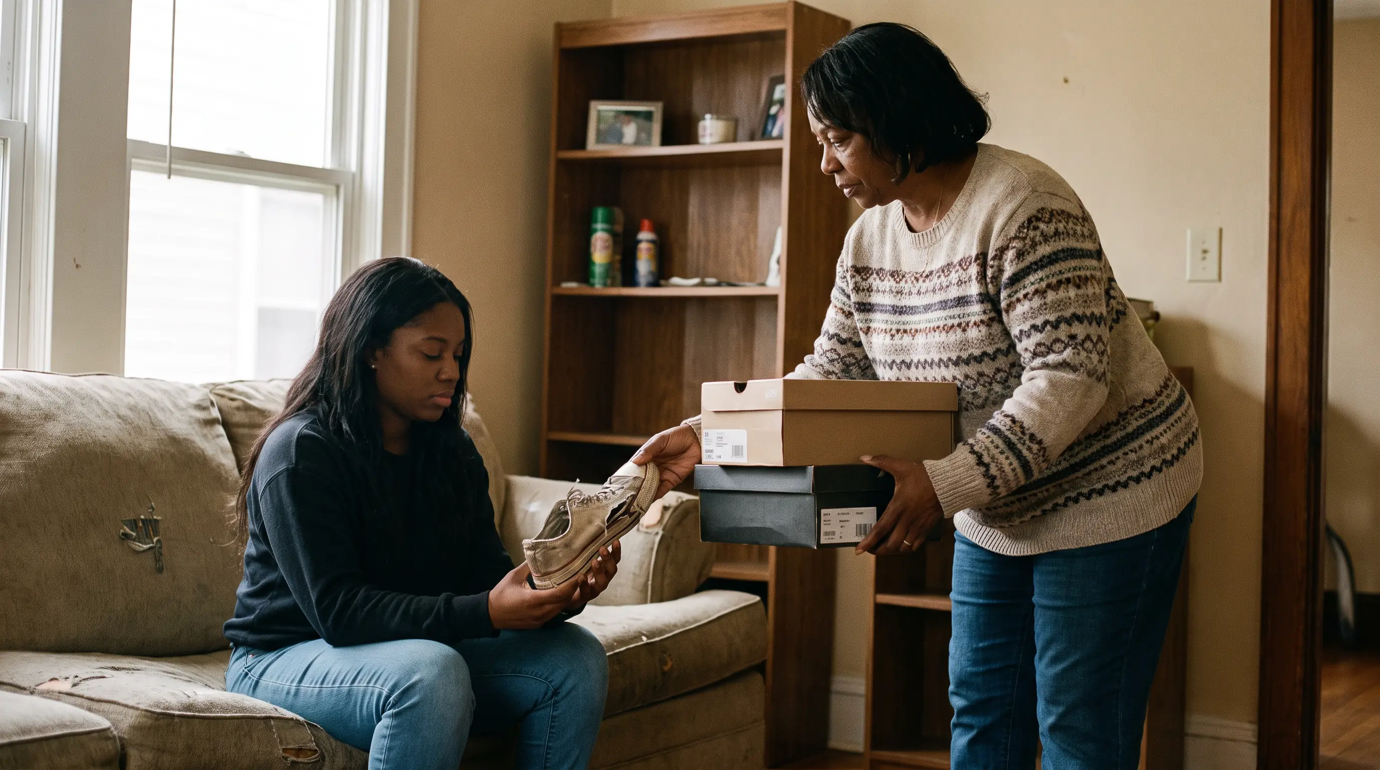 Mom Bought Her Sister Three New Pairs and Told Her to Wear Torn Shoes Another Month — Until Grandma Walked In and Exposed the Lie