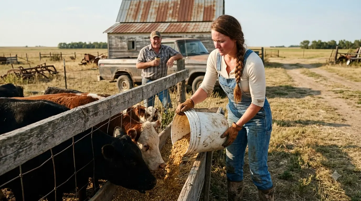 They laughed the Feed She Poured Into Her Cattle Troughs — Then Three Trucks Turned Down Her Road