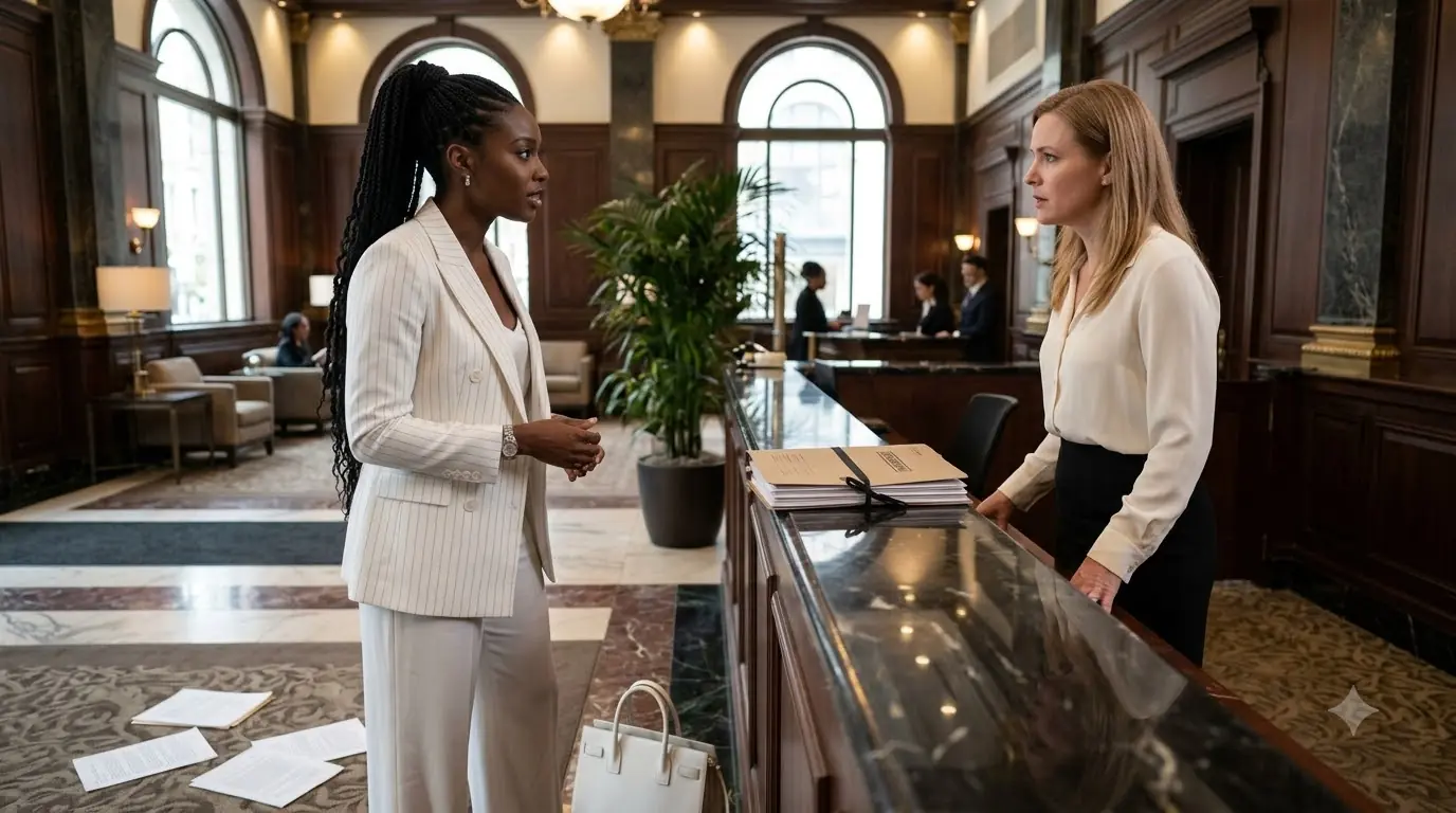 A Banker Threw a Woman’s Court Papers Onto the Floor — Then the Lobby Doors Opened Behind Her