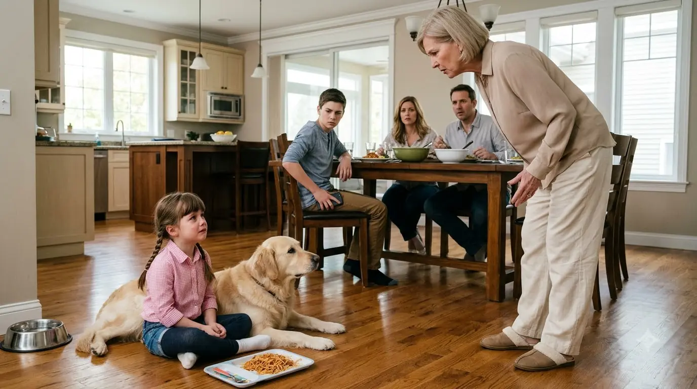 A Single Dad Came Home Early and Found His Daughter Eating Beside the Dog — Then His Son Put a Phone on the Dinner Table