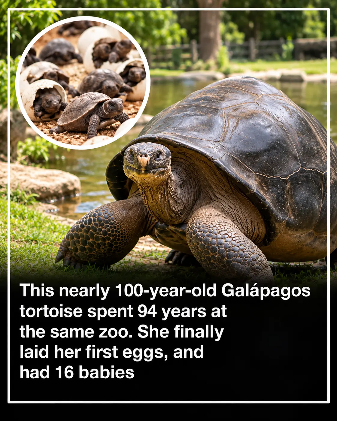 Nearly 100-Year-Old Tortoise Becomes a First-Time Mom After 94 Years at the Same Zoo—Welcomes 16 Babies!