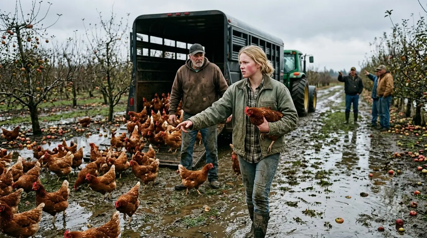 They Laughed a Young Farmer Released 500 Chickens Into Her Flooded Orchard — Then Her Ledger Became the Most Valuable Book in the County