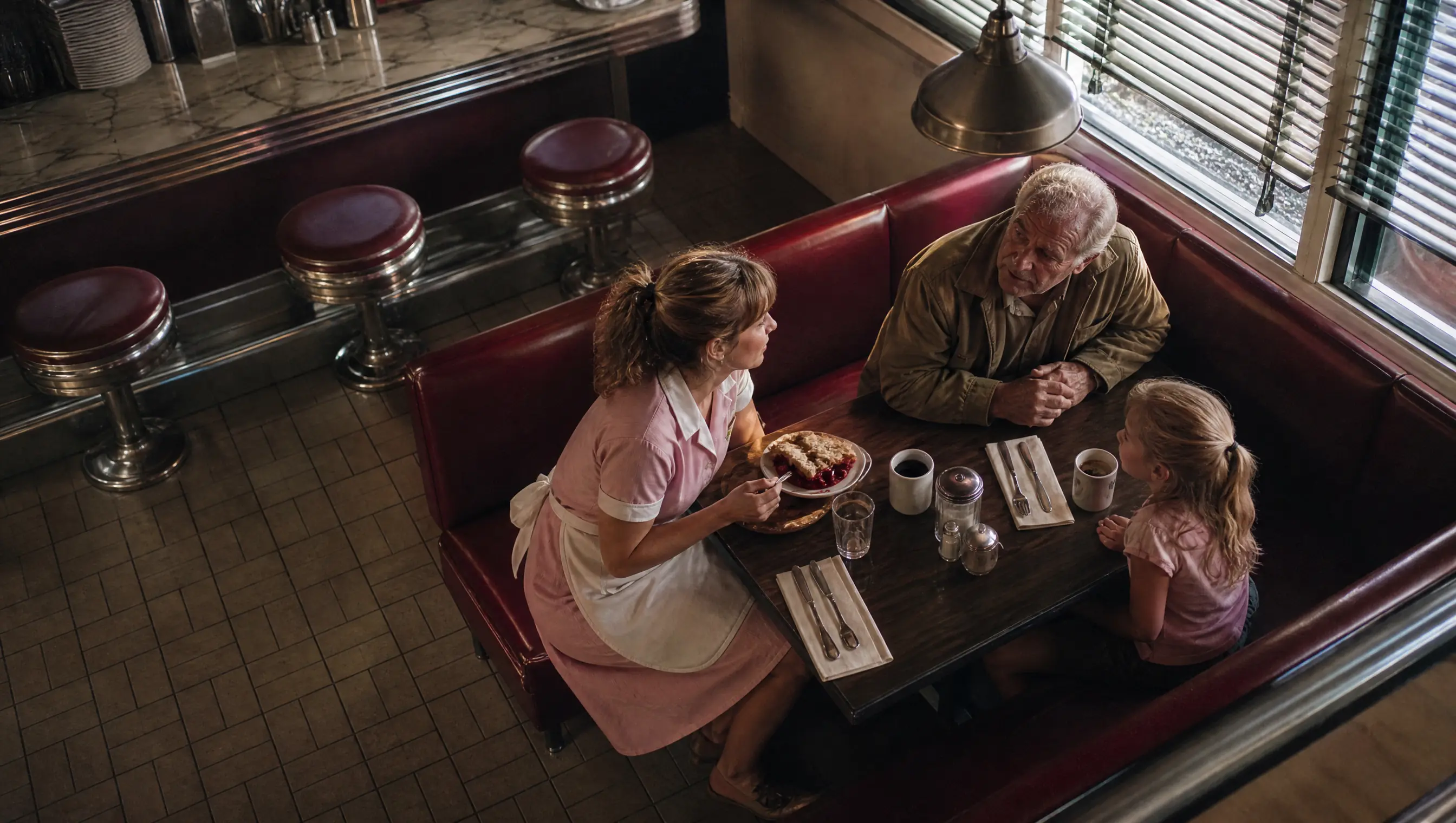The Waitress Shared Her Own Pie With a Penniless Grandpa and His Little Girl — Until He Looked Up and Said, "You Remind Me of Her"