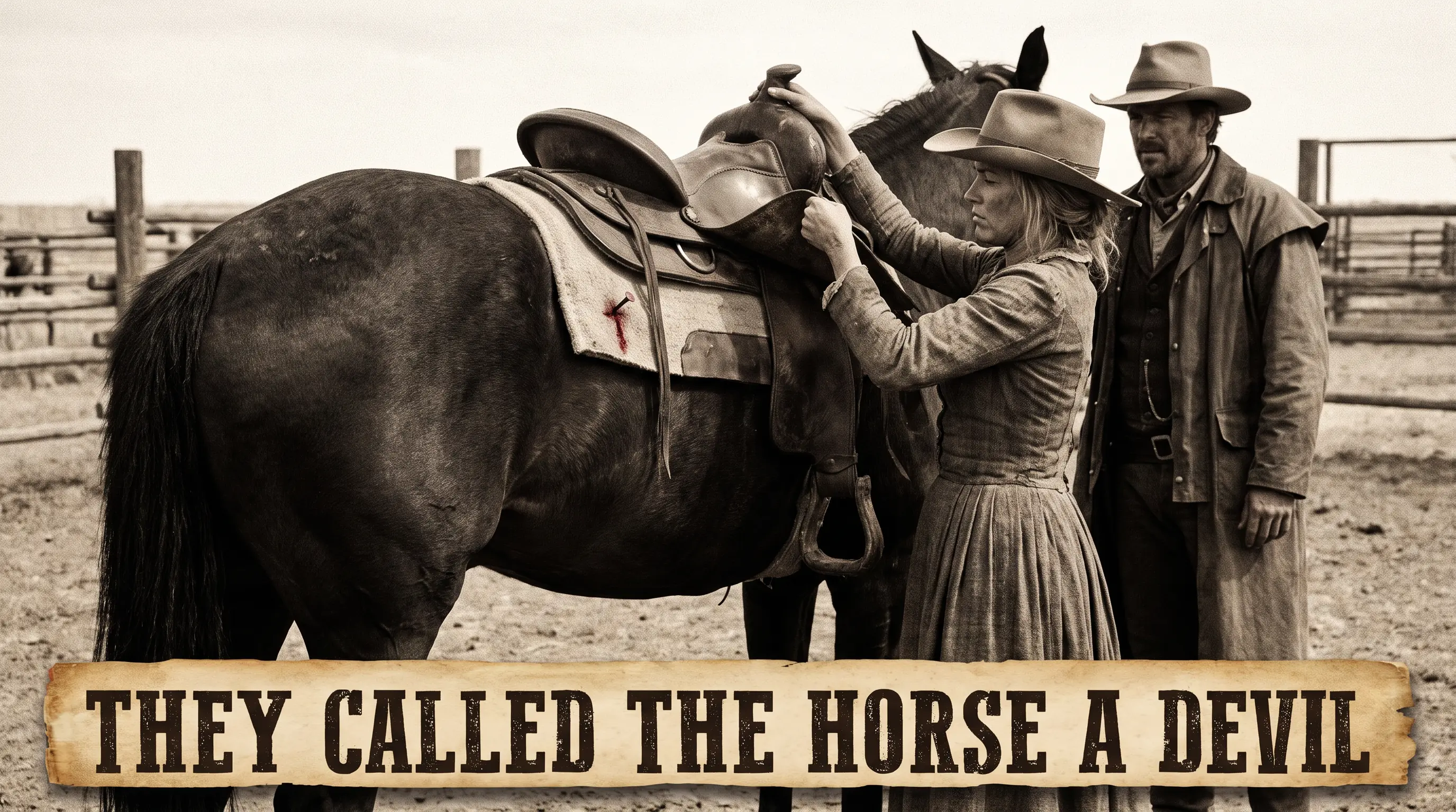 They Called the Horse a Devil No One Could Ride — Until She Lifted the Saddle and Found a Bloody Nail Driven Upward on Purpose