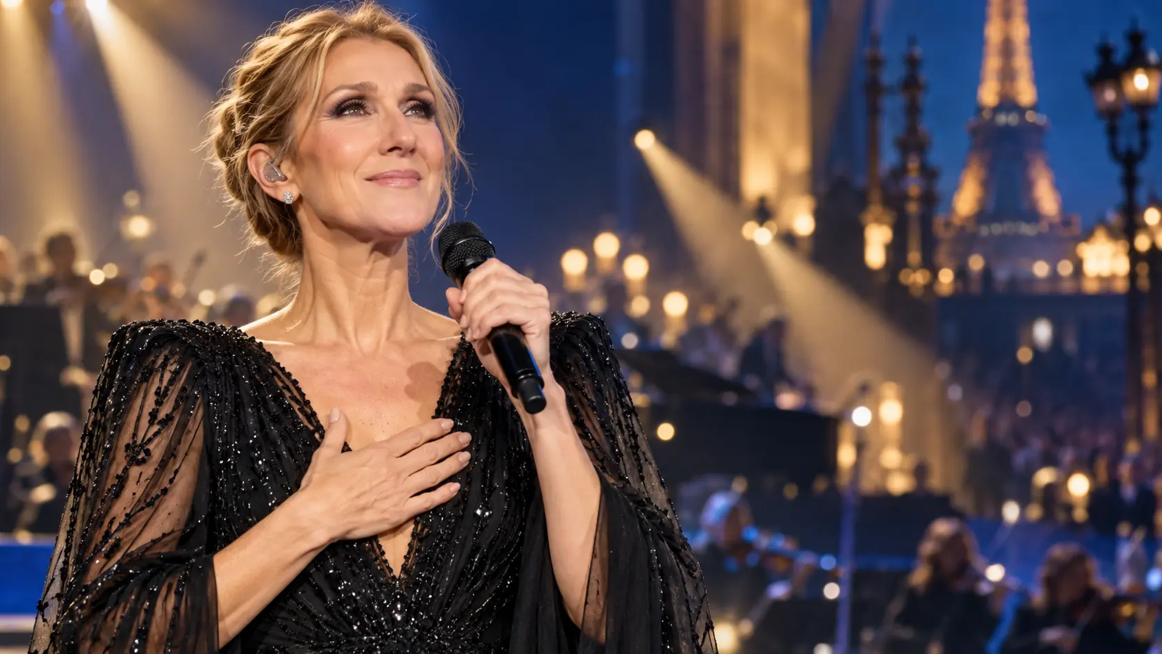 Céline Dion Falls Onstage During Emotional Paris Comeback—and Gets Back Up Without Missing a Beat