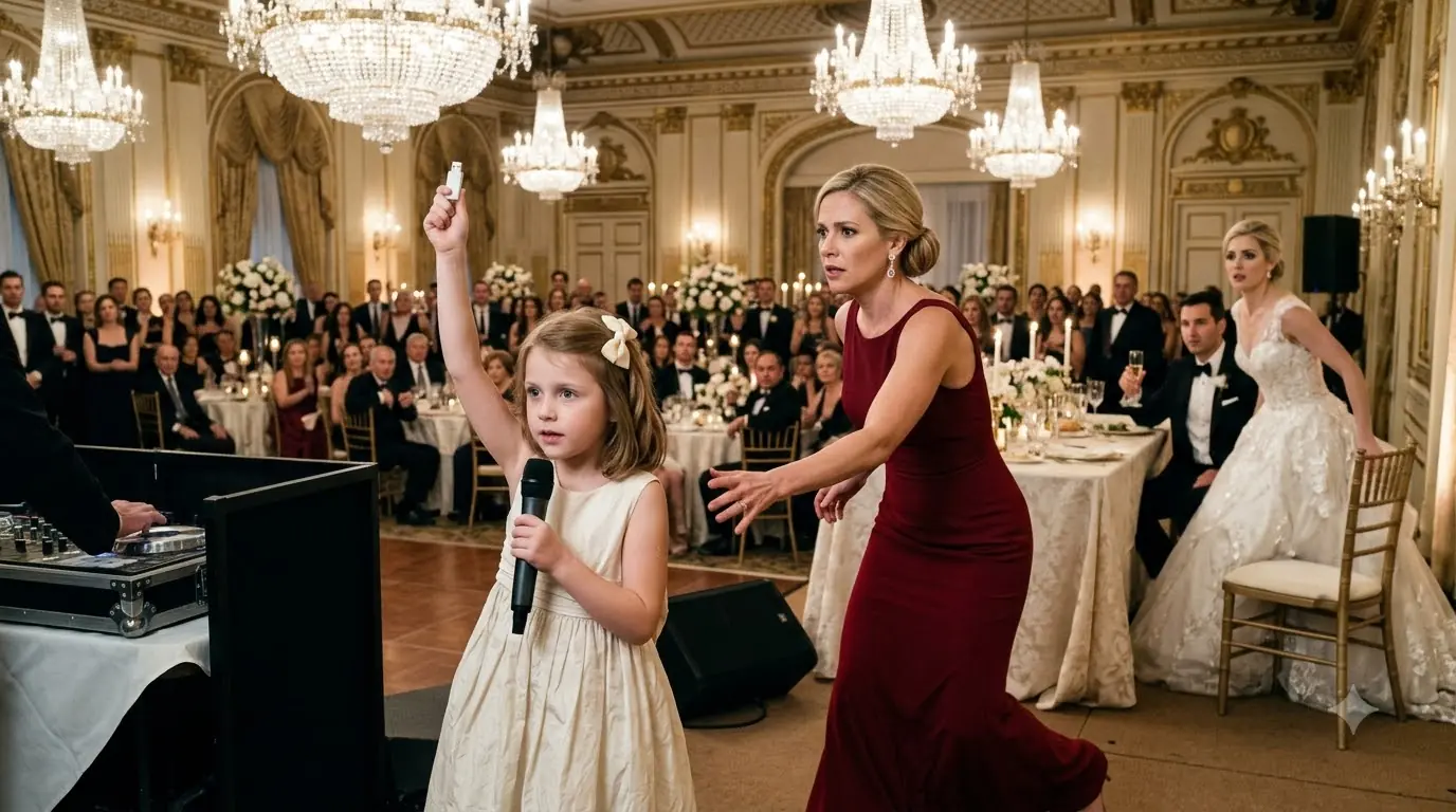 Her Eight-Year-Old Daughter Took the Microphone at a Lavish Wedding — Then the Bride Started Screaming Before the Video Even Played