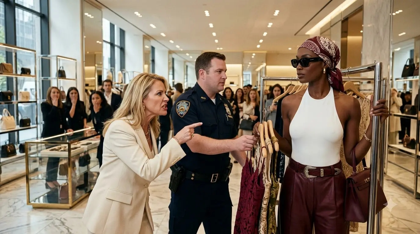 A VIP Called Police on a Woman Carrying Three Designer Dresses — Then Someone Came Running Down the Stairs