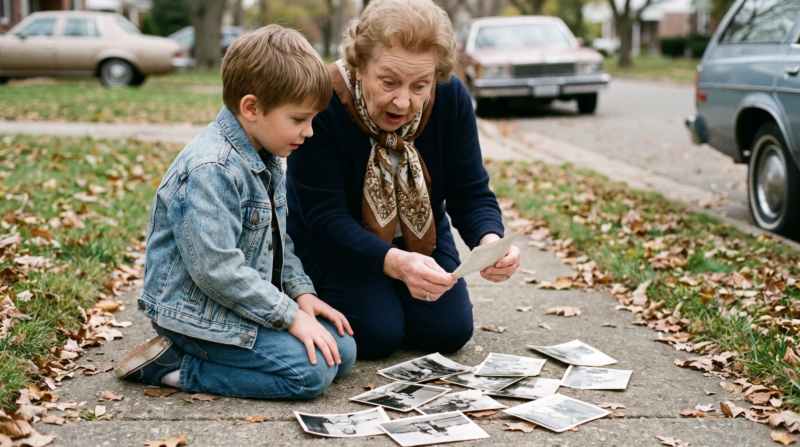 A Boy Helped an Old Woman Save Her Scattered Family Photos, Until He Said His Name and She Gasped, "Carter? Look at This"