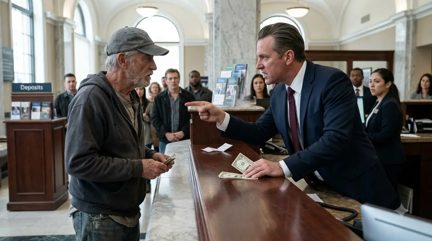 The Bank Manager Bet an Elderly Customer He Had No Money — Then the Teller Went Silent After Running His Name