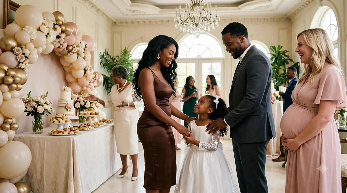A Little Girl Interrupted Her Father's Baby Celebration — Then One Terrified Confession Destroyed the Family's Perfect Image