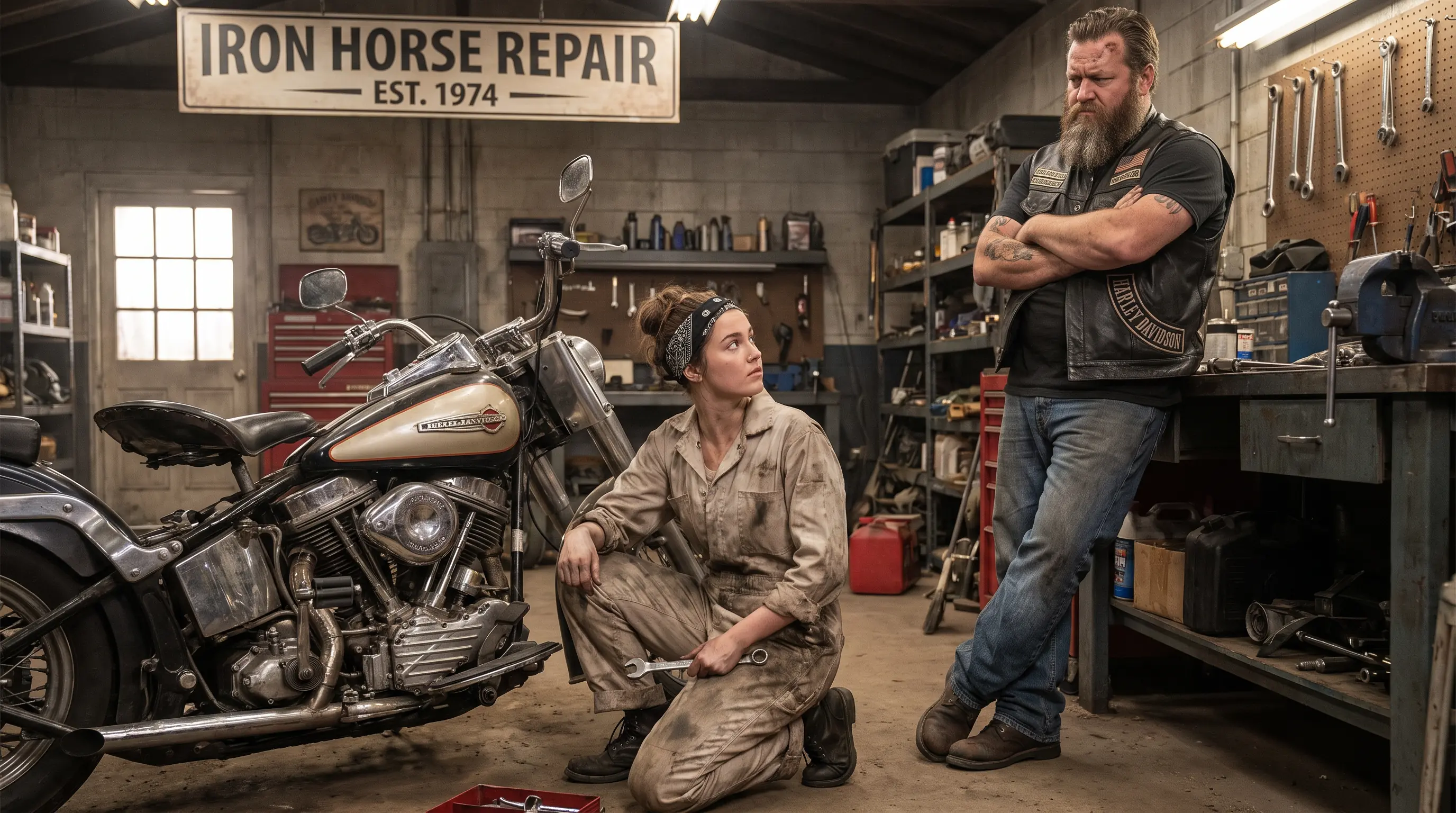 "Sir, I Think I Can Fix Your Motorcycle," She Told the Toughest Biker in Town, Until He Answered, "Alright, Kid. Show Me"
