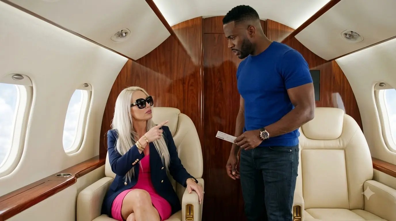 She Shamed a Man and Stole His Seat on a Luxury Private Jet — Then One Sentence Made the Entire Cabin Go Silent