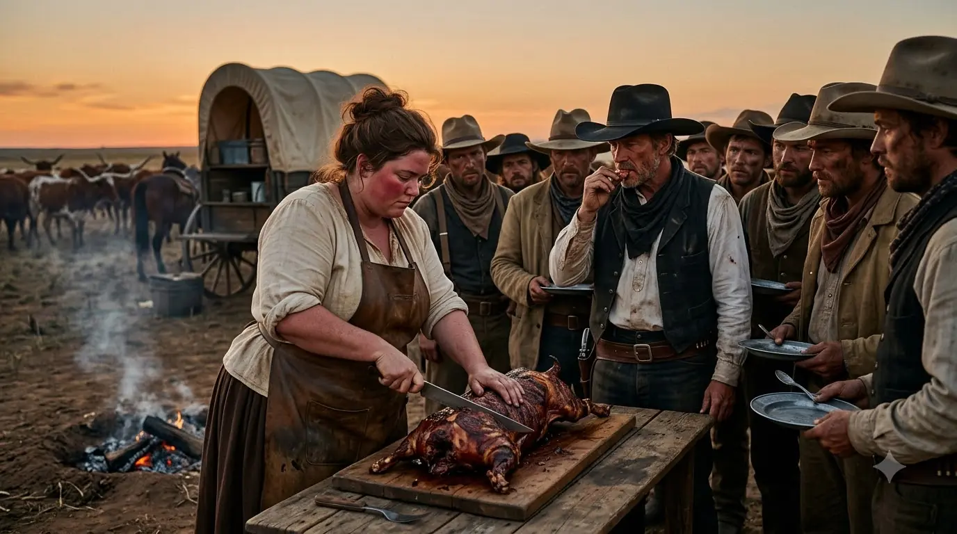 They Laughed at the Trail Cook Who Brought Goats — Then Twelve Cowboys Refused Better Wages to Leave Her Fire