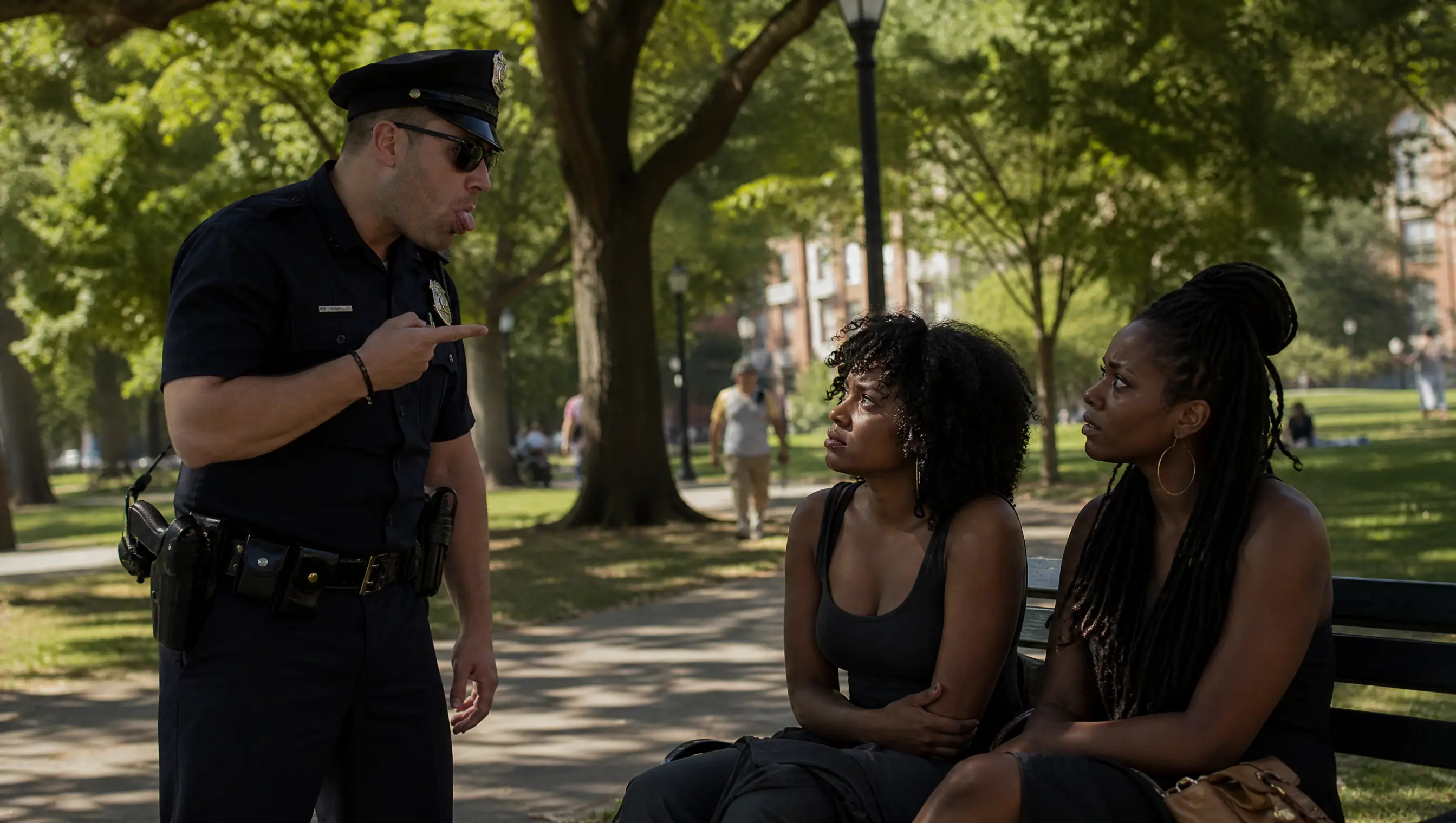 Police Officer Humiliates Two Black Woman in the Park — 5 Minutes Later He's Begging Them
