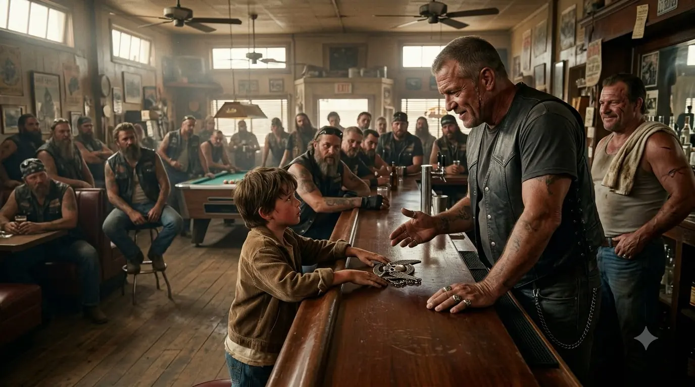 "Where Did You Get That?" The Hells Angel Asked the 10-Year-Old — The Entire Bar Went Still