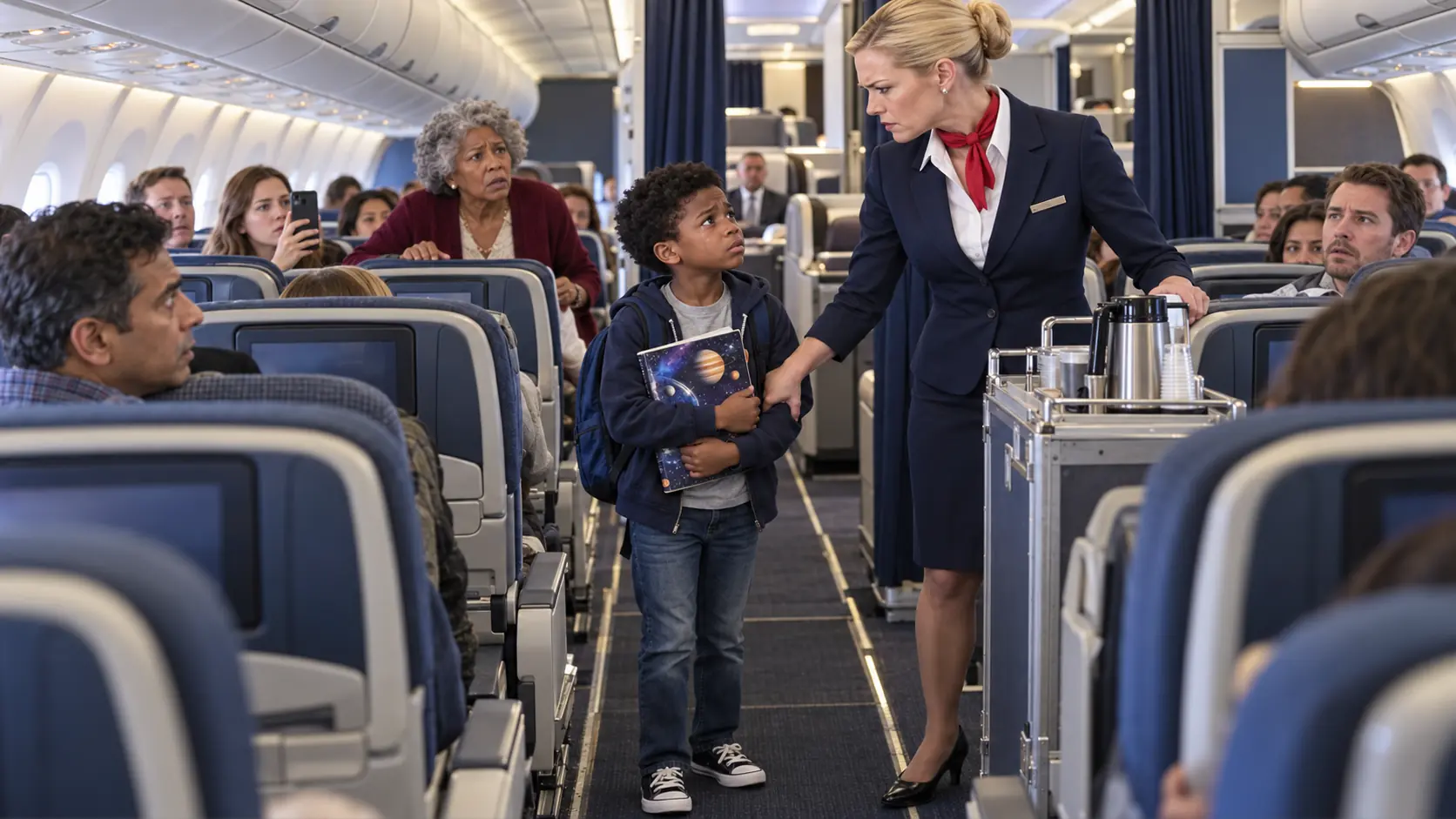 Flight Attendant Dragged A Child Down Aisle — Seconds Later, His Mom Fired Everyone
