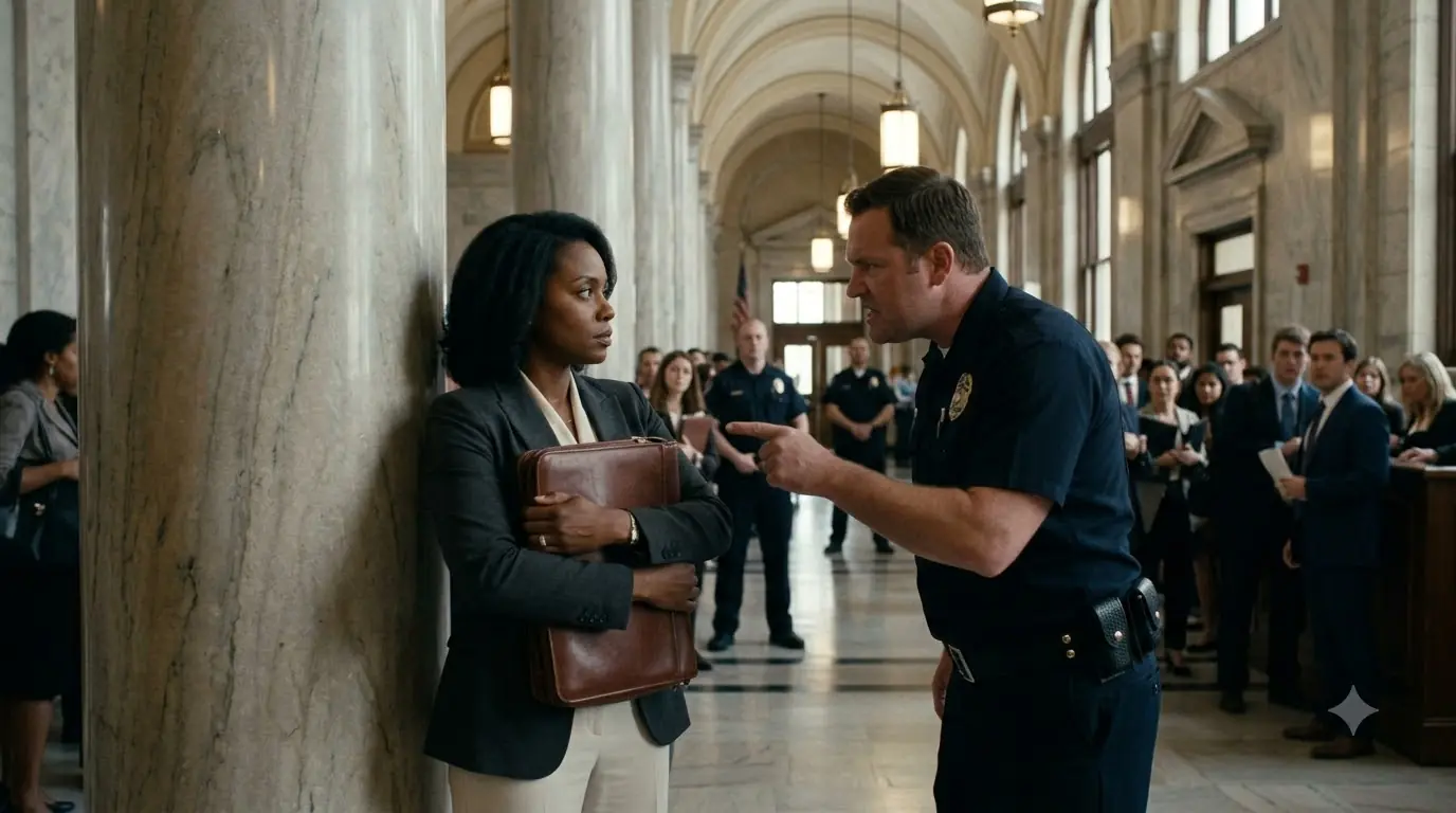 She Walked In With a Locked Briefcase — Then a Cop Tried to Take It From Her