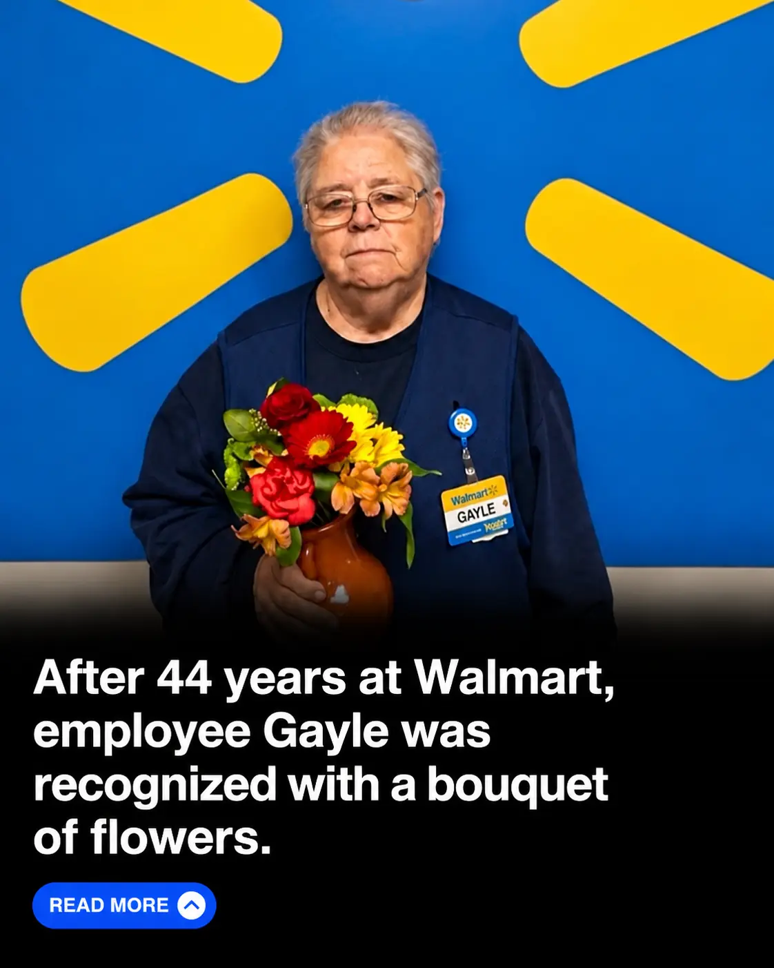 Walmart Employee Honored With Flowers After 44 Years of Service Sparks Heated Online Debate