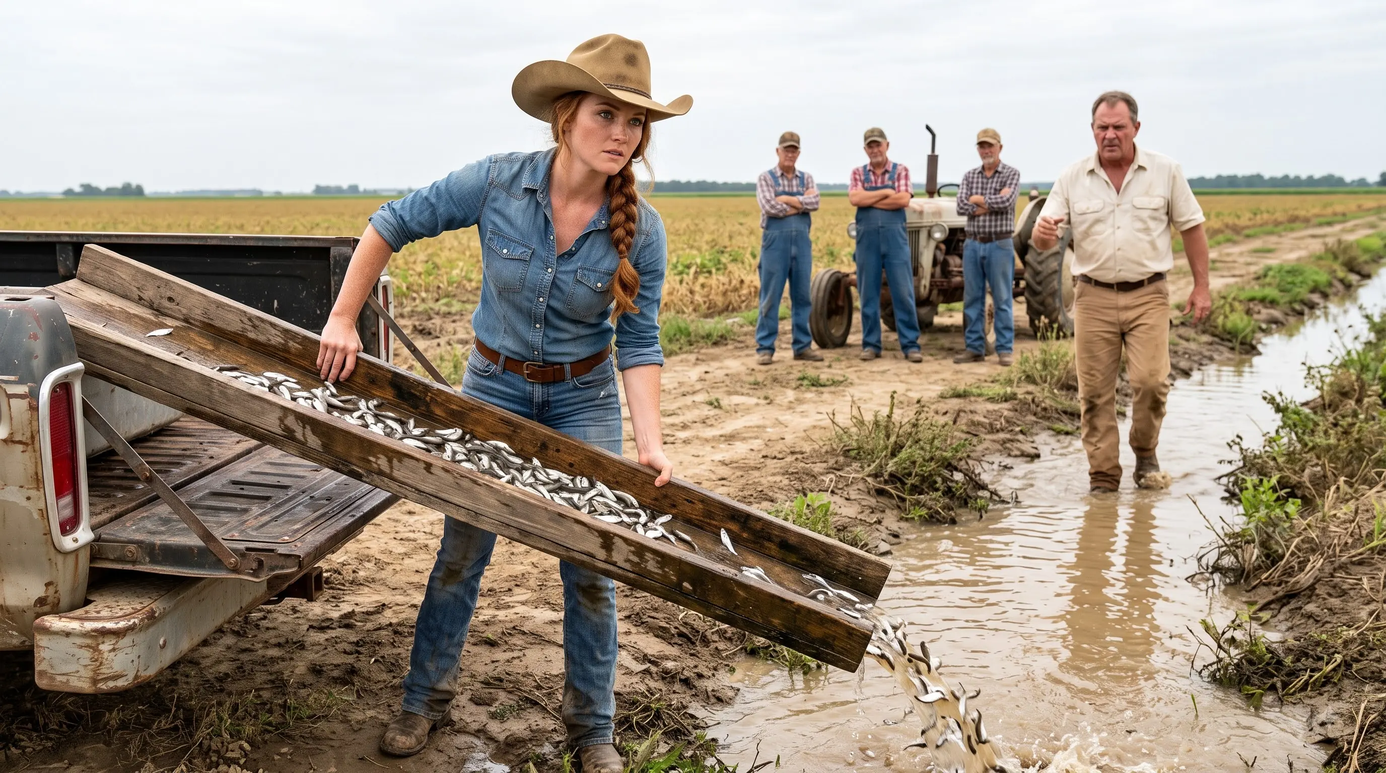 Farmers Laughed a Young Woman for Pouring Fish Into Her Irrigation Ditch — Then the Current Pulled Them Toward a Secret No One Expected