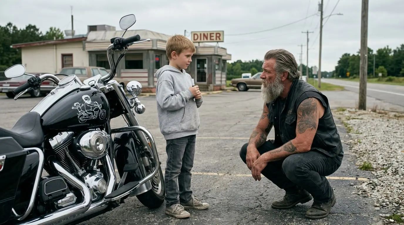 A Biker Caught an 8-Year-Old Drawing on His Prized Motorcycle — Then the Boy’s Mother Showed Him a Photograph From Twelve Years Earlier