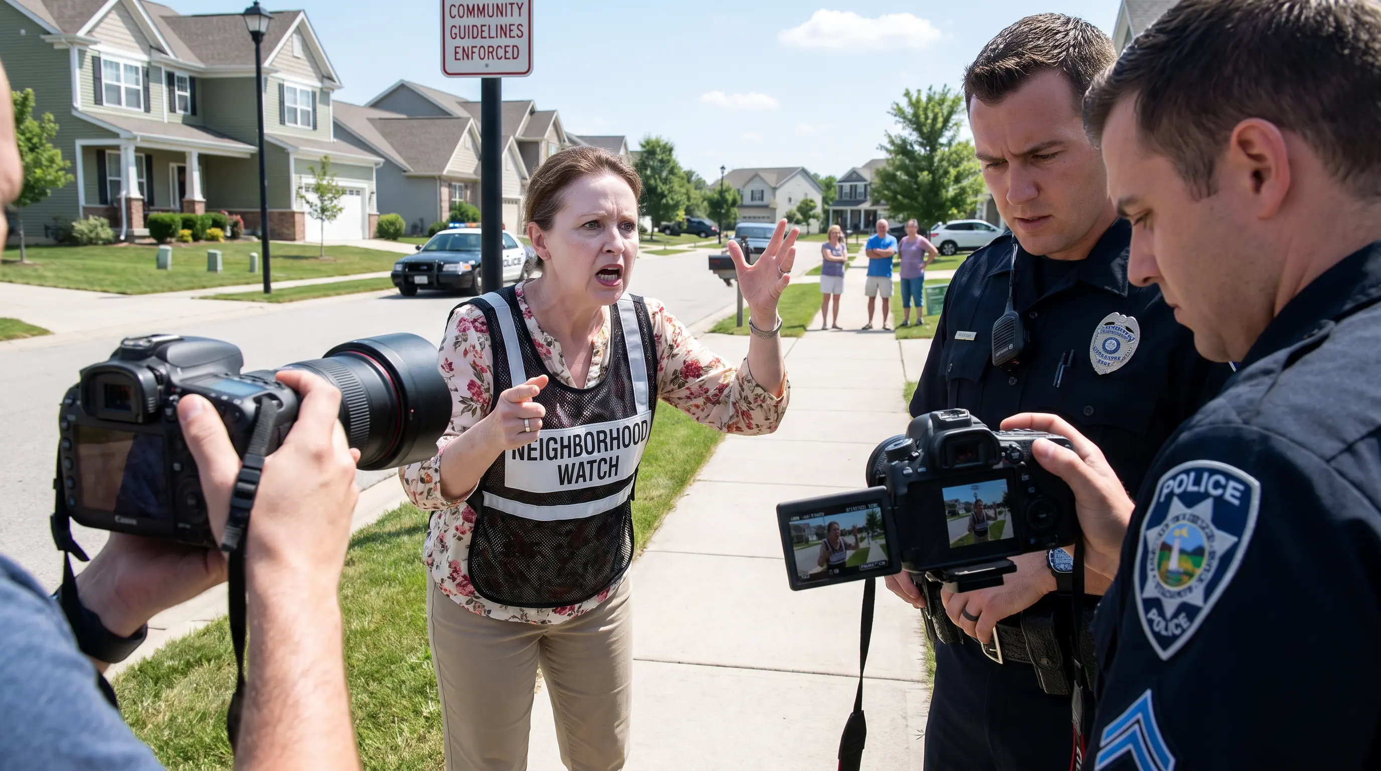HOA Karen Called Cops Claiming I Photographed Her Secretly — She Paled When I Showed Them Evidences Against Her