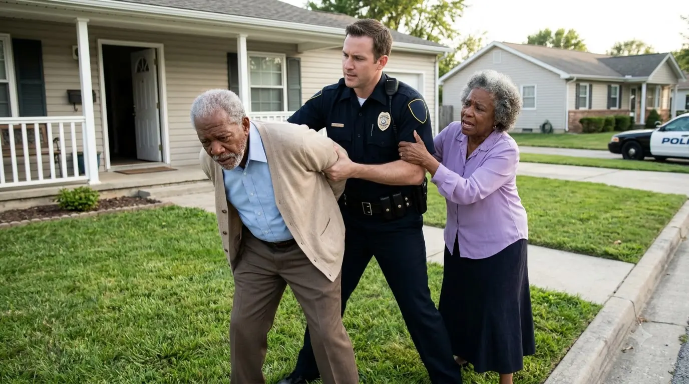 A Cop Dragged an 80-Year-Old Man From His Own Yard — Then a Black SUV Stopped at the Curb