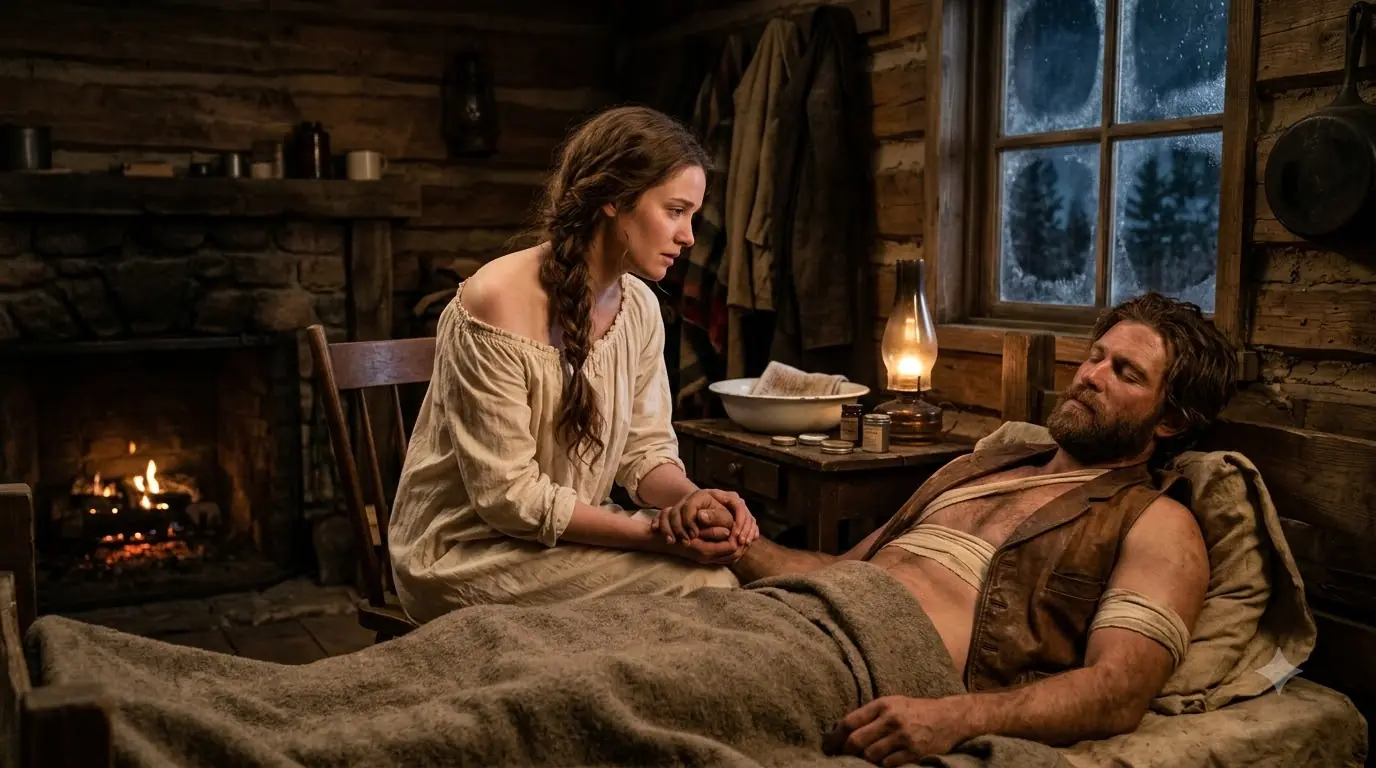She Prayed Beside the Wounded Cowboy, Certain He Was Asleep — Then He Pulled Her Dead Brother’s Letter From Beneath His Pillow