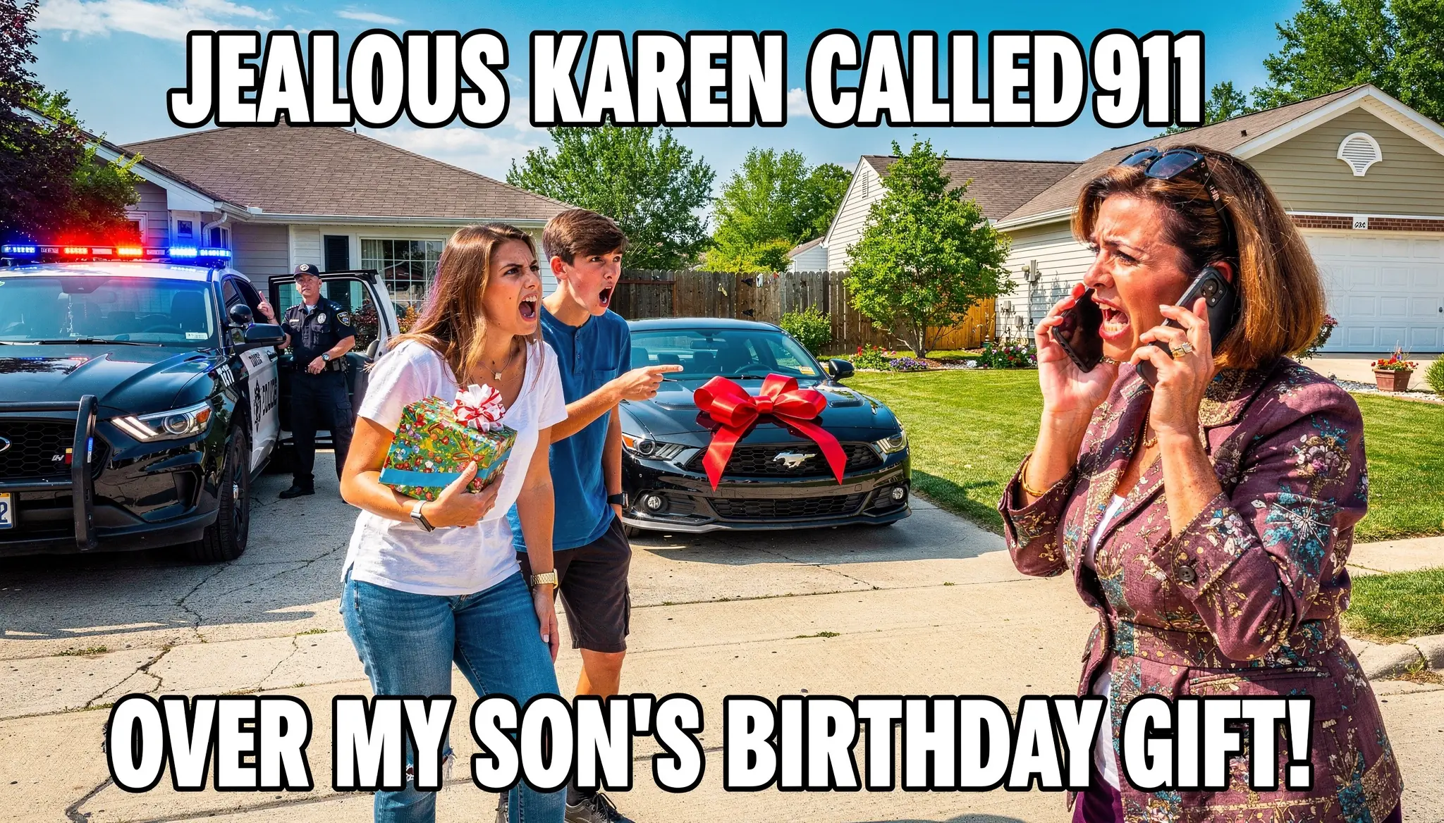 Jealous Karen Called 911 Screaming My Son's Birthday Gift Was Her New Car