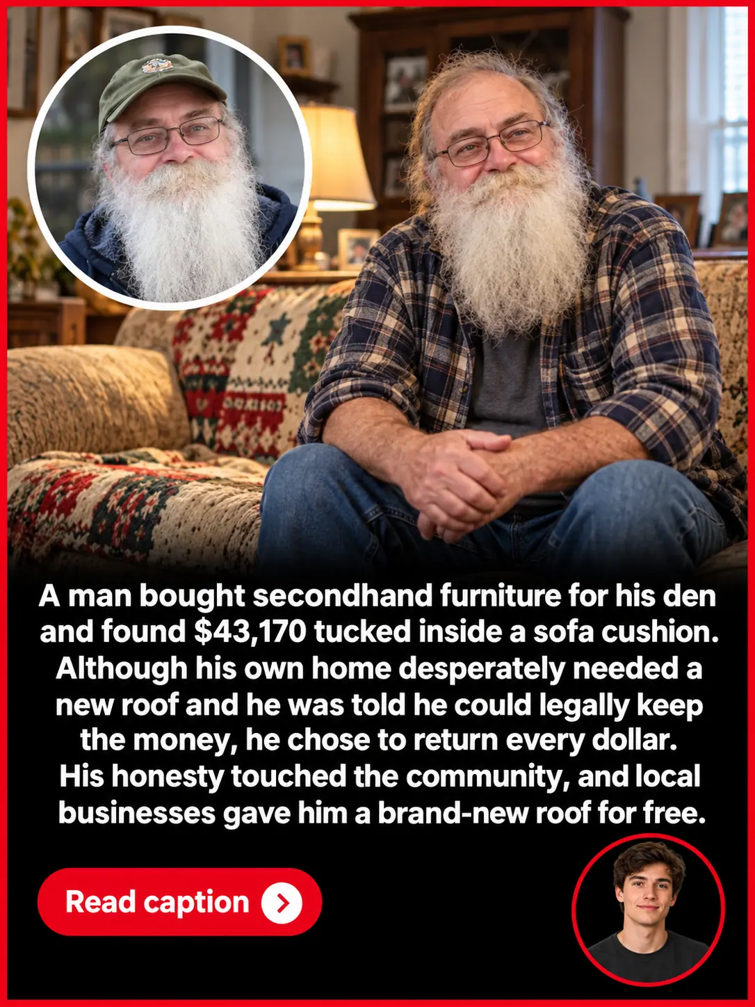 Man Finds $43,170 Hidden Inside a $70 Secondhand Sofa, Returns Every Penny, and Receives an Incredible Surprise in Return ❤️