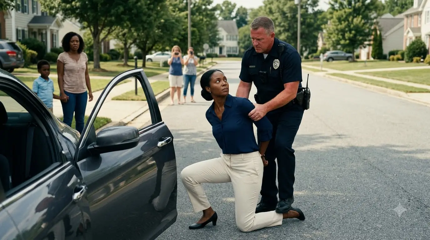 Cop Forces A Woman to Kneel on the Road — Then Realized She Could End His Career