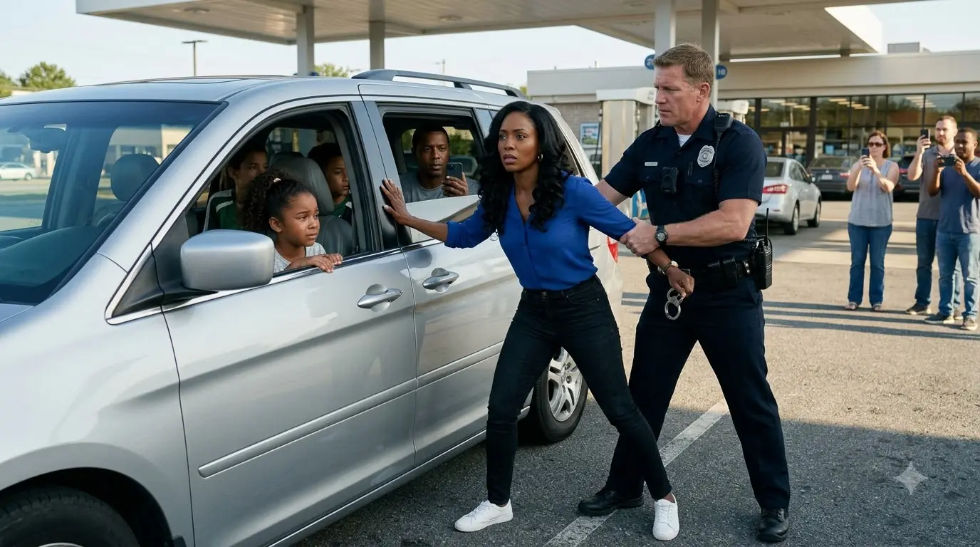 Cop Harassed A Woman at Gas Station — Started Shaking When He Saw Her Husband