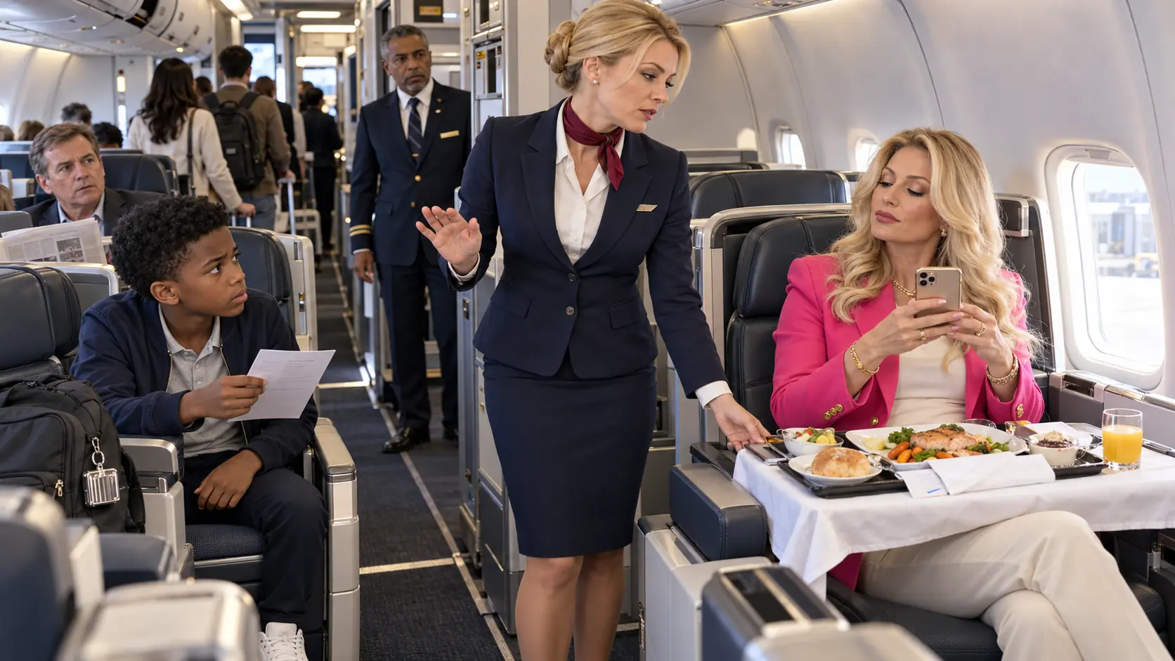 Crew Takes a Boy’s Meal and Gives It to Another Passenger — Not Knowing Who He Really Is