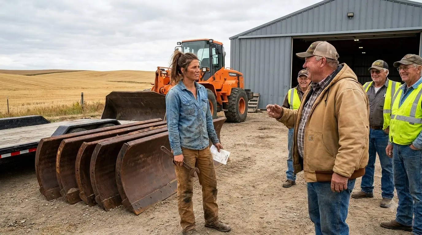 No One Wanted the County’s 12 Rusted Snowplow Blades — A Woman Farmer Paid $255, Then the First Blizzard Hit