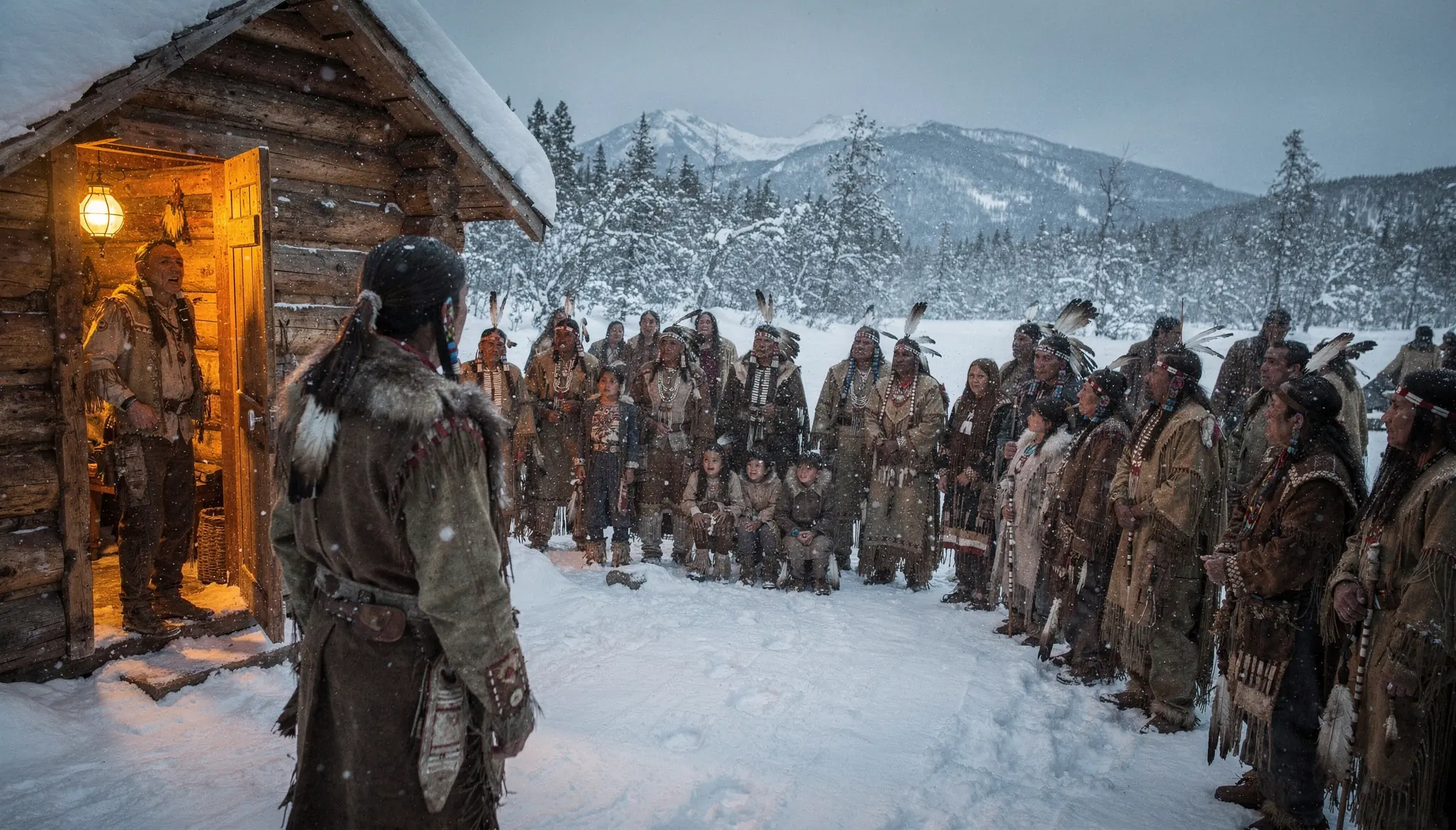 A Lone Frontiersman Opened His Cabin Door to an Entire Tribe in the Snow — Until Their Chief Said, "We Came a Long Way Because of What You Did"